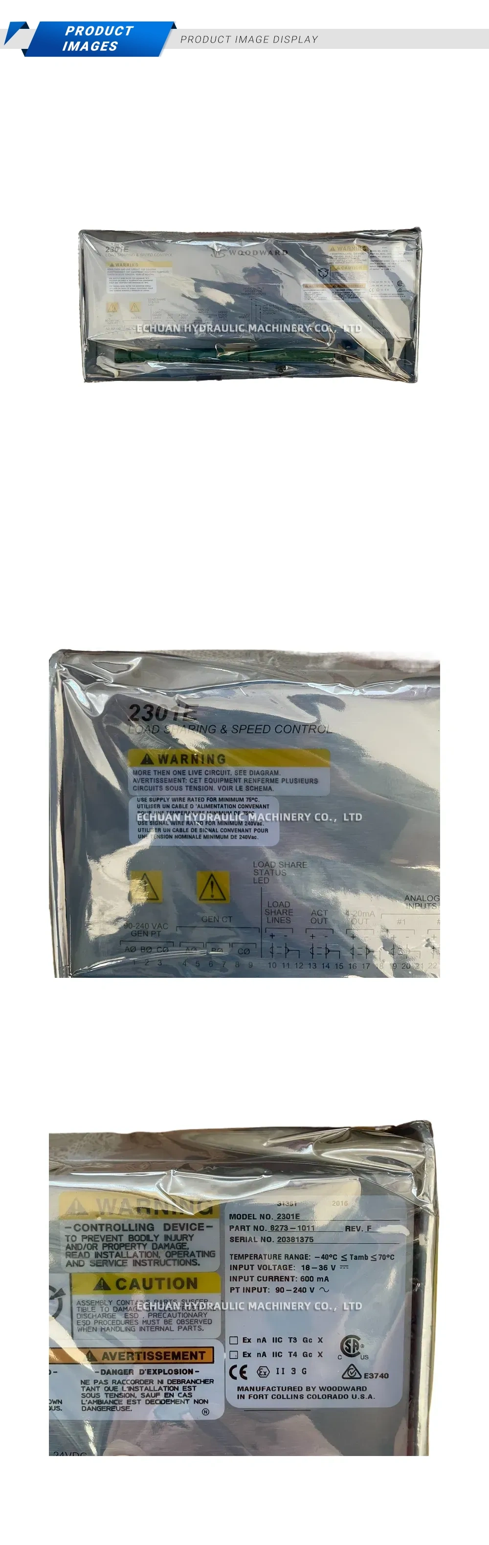 WOODWARD 2301E Load Sharing & Speed Control Description