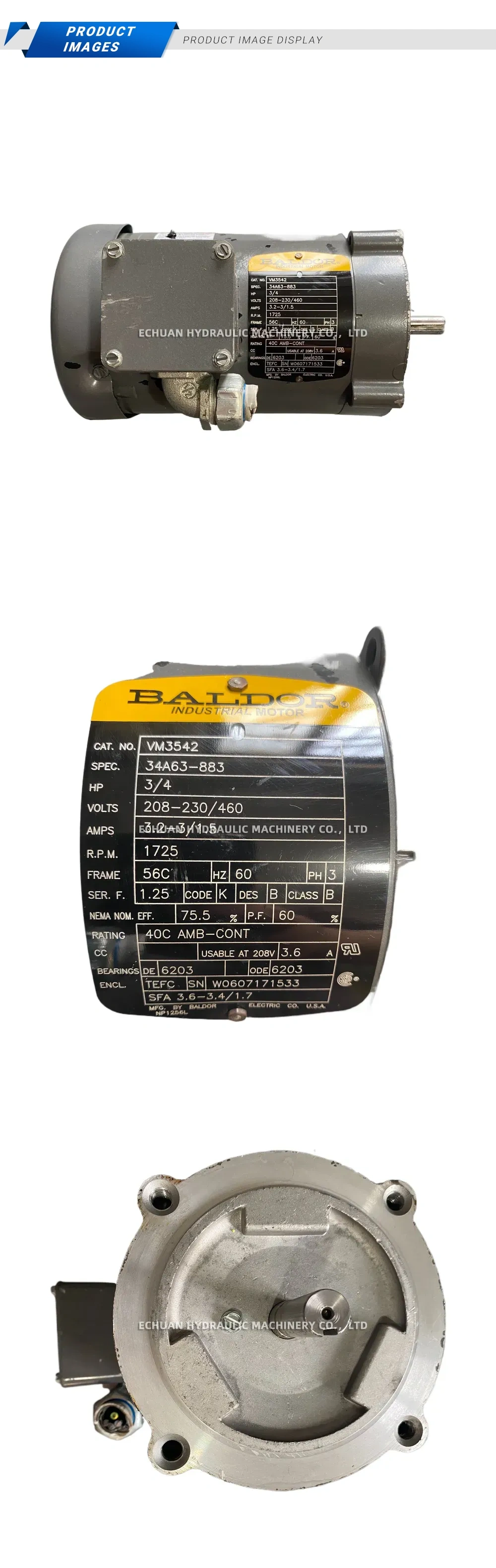 BALDOR VM3542 Industrial Motor Description