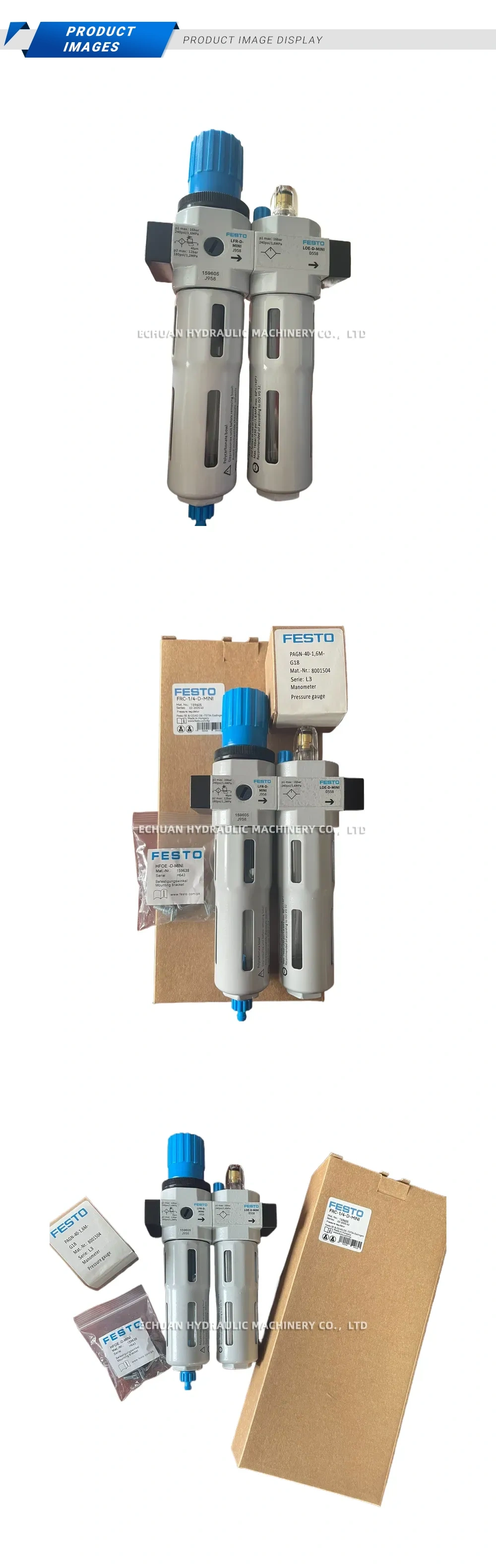 FESTO FRC-1/4-D-MINI Pneumatic Service Unit / Air Preparation Combination Description