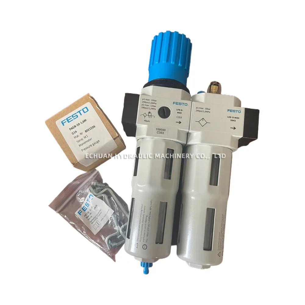 FESTO LFR-D-MIDI / LOE-D-MIDI Pneumatic Service Unit Combination