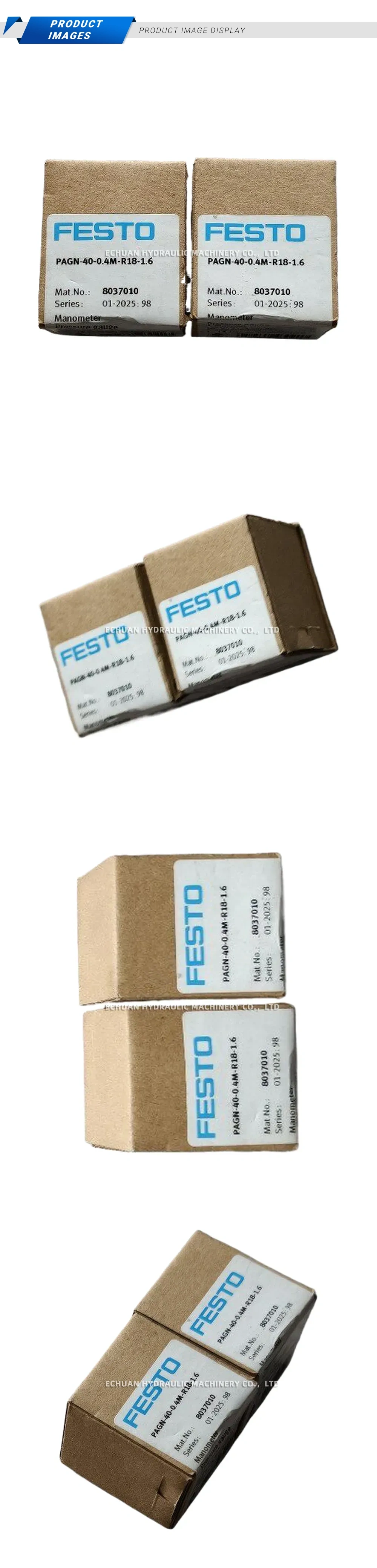FESTO PAGN-40-0.4M-R18-1.6 Pressure Gauge Description