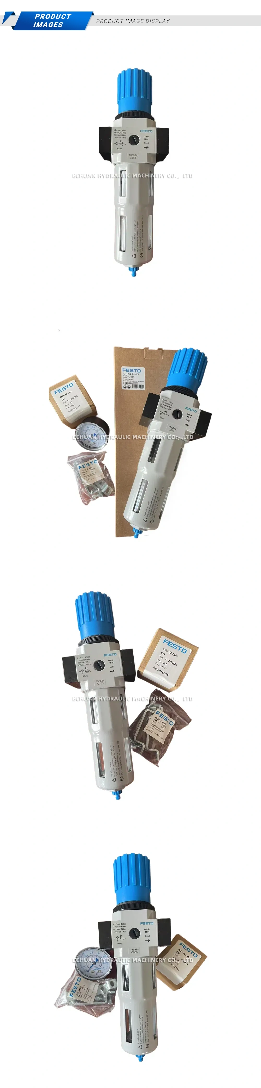 Festo LFR-1/2-D-MIDI Pneumatic Filter Regulator with Water Separator Description