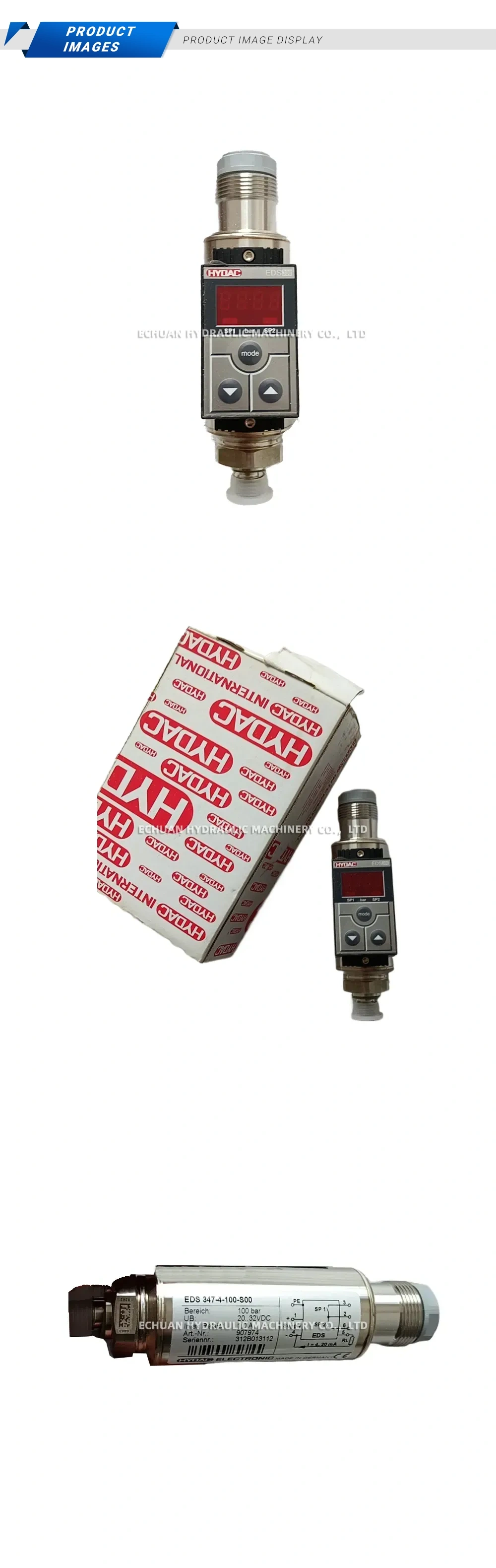 HYDAC EDS 347-4-100-S00 Electronic Pressure Switch Description