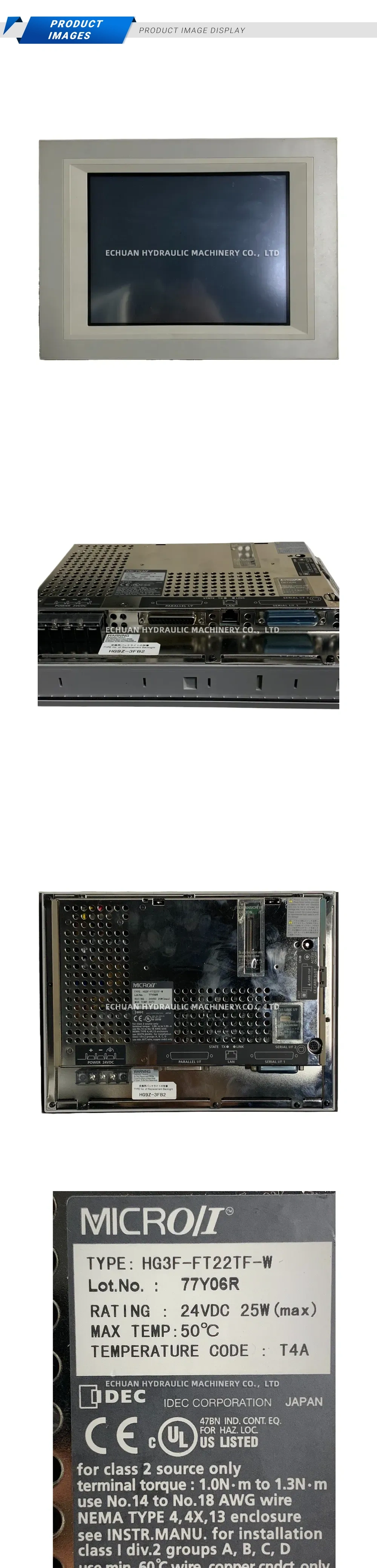 IDEC HG3F-FT22TF-W HMI Touch Panel Description