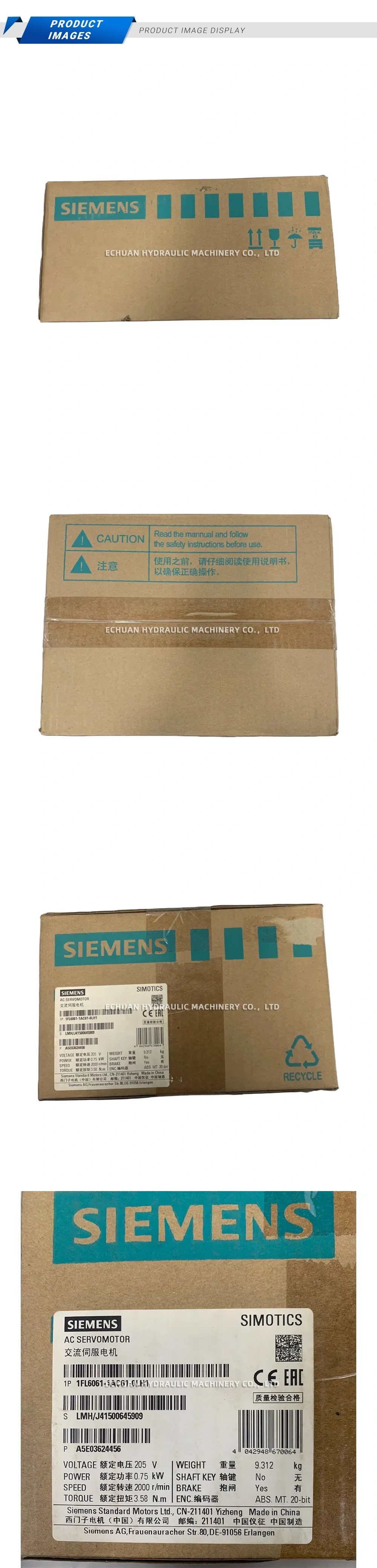 Siemens 1FL6061-1AC61-0LH1 AC Servomotor Description