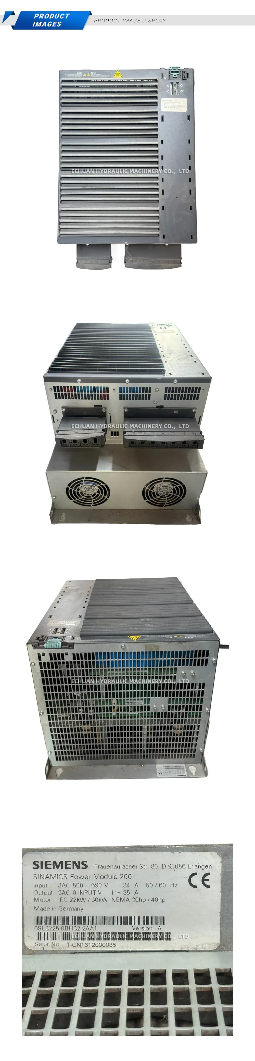 Siemens 6SL3225-0BH32-2AA1 SINAMICS Power Module Description
