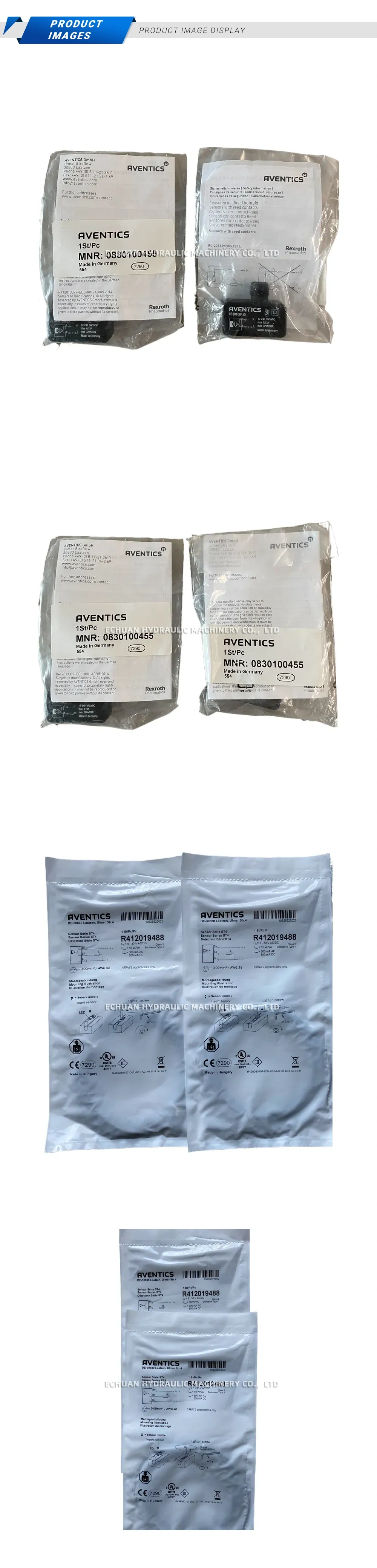 AVENTICS 0830100455, R412019488 Industrial Sensor / Reed Contact Sensor / Sensor Series ST4 Description