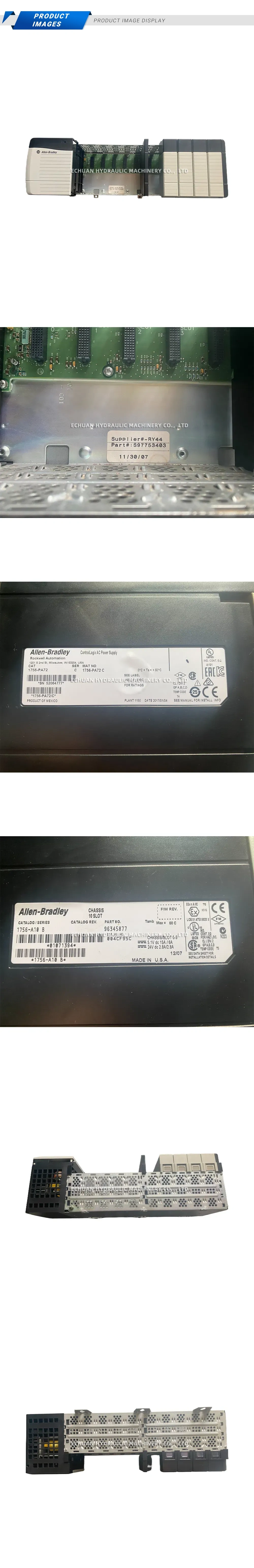 Allen-Bradley 1756-A10 ControlLogix 10-Slot Chassis with AC Power Supply Description