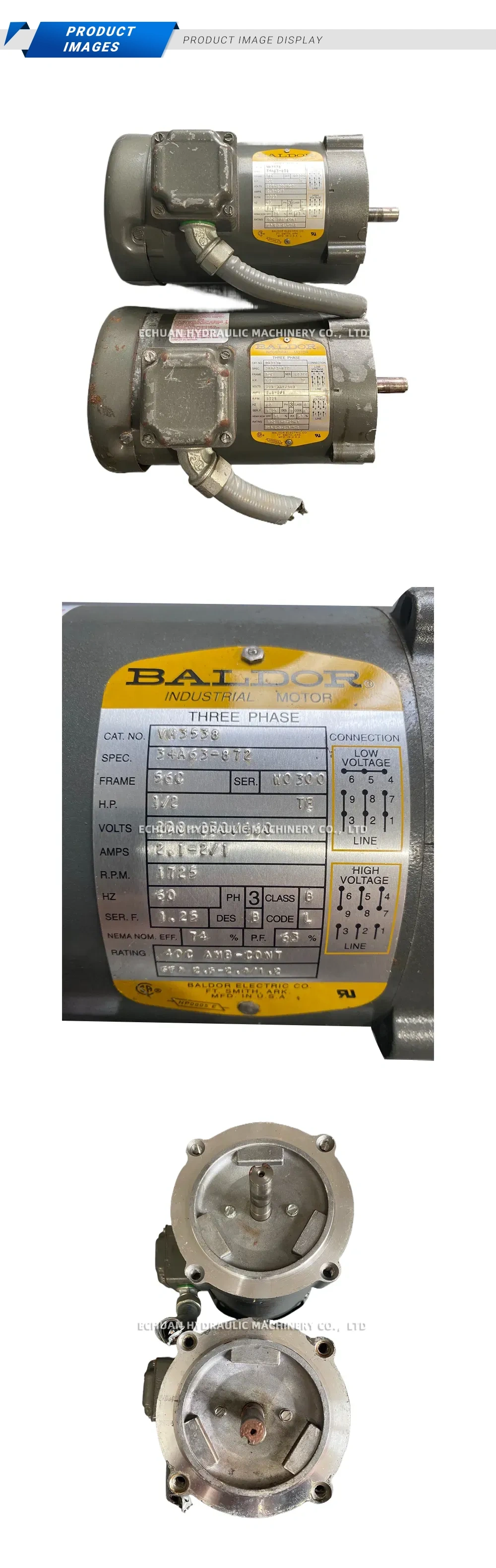 Baldor VN3538 Three Phase Industrial Motor Description