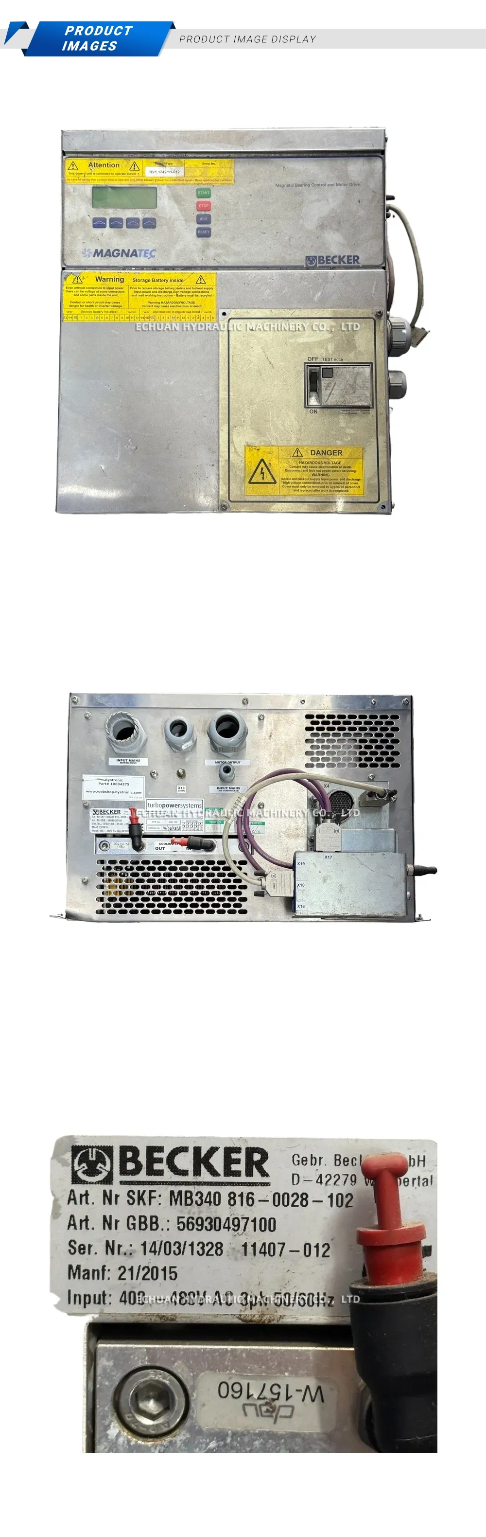 Becker MB340 816-0028-102 Magnetic Bearing Control and Motor Drive Description