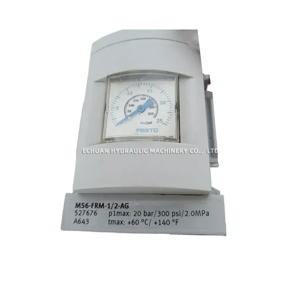 FESTO MS6-FRM-1/2-AG Pneumatic Filter Regulator with Gauge