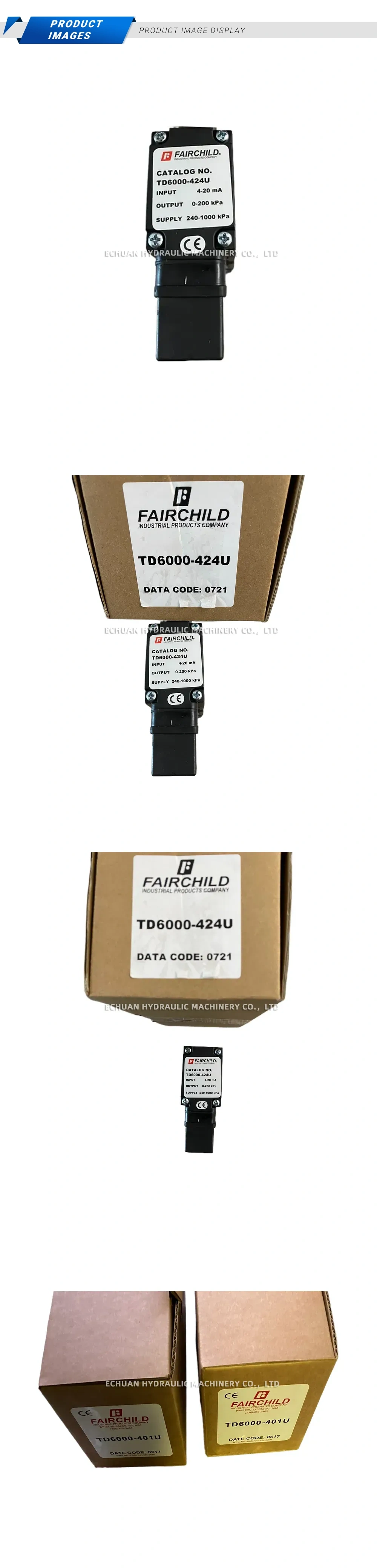 Fairchild TD6000-424U Electro-Pneumatic Transducer Description