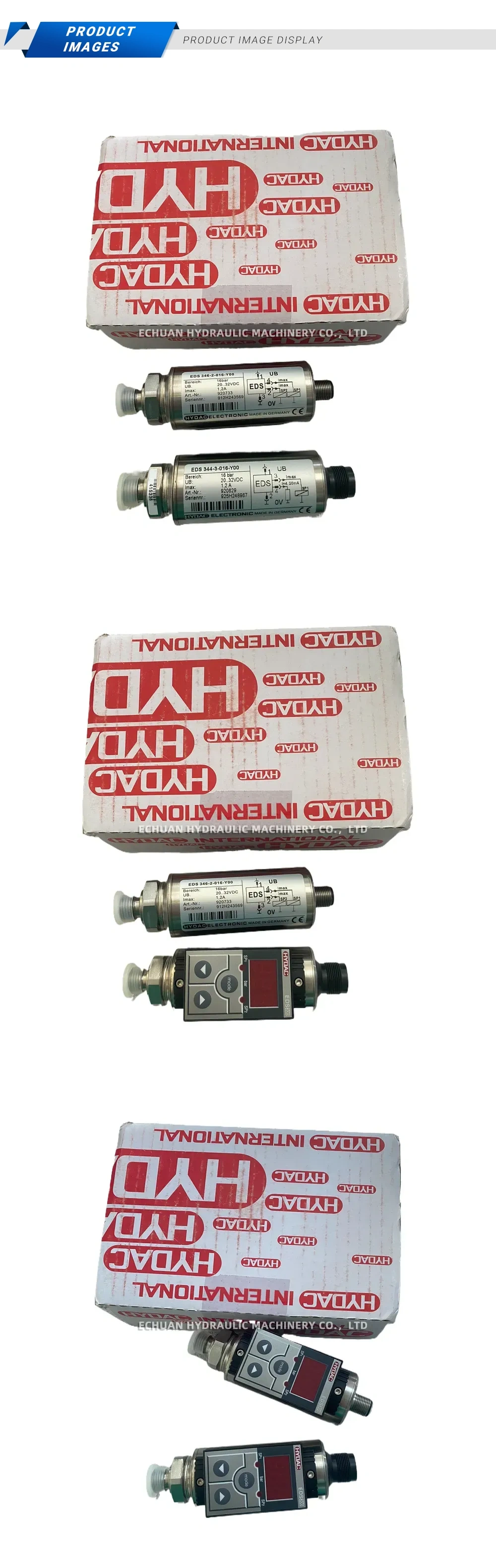 HYDAC EDS 346-2-016-Y00 / EDS 344-3-016-Y00 Electronic Pressure Switch Description