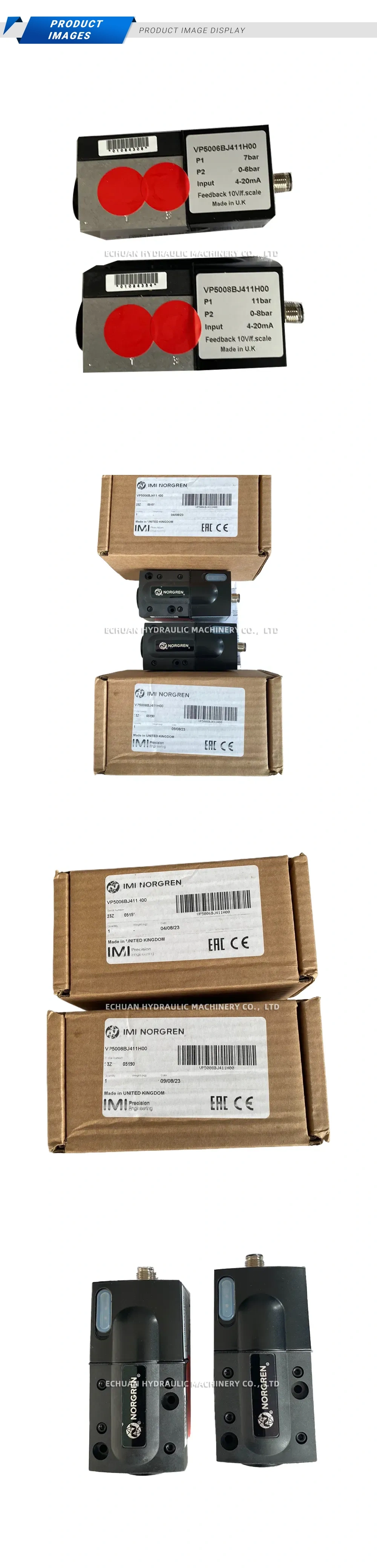 IMI NORGREN VP5006BJ411H00 / VP5008BJ411H00 Proportional Pressure Regulator Description