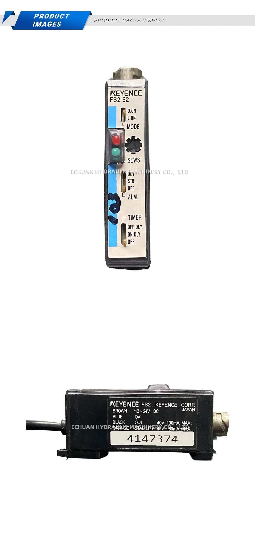 KEYENCE FS2-62 Digital Fiber Sensor Amplifier Description