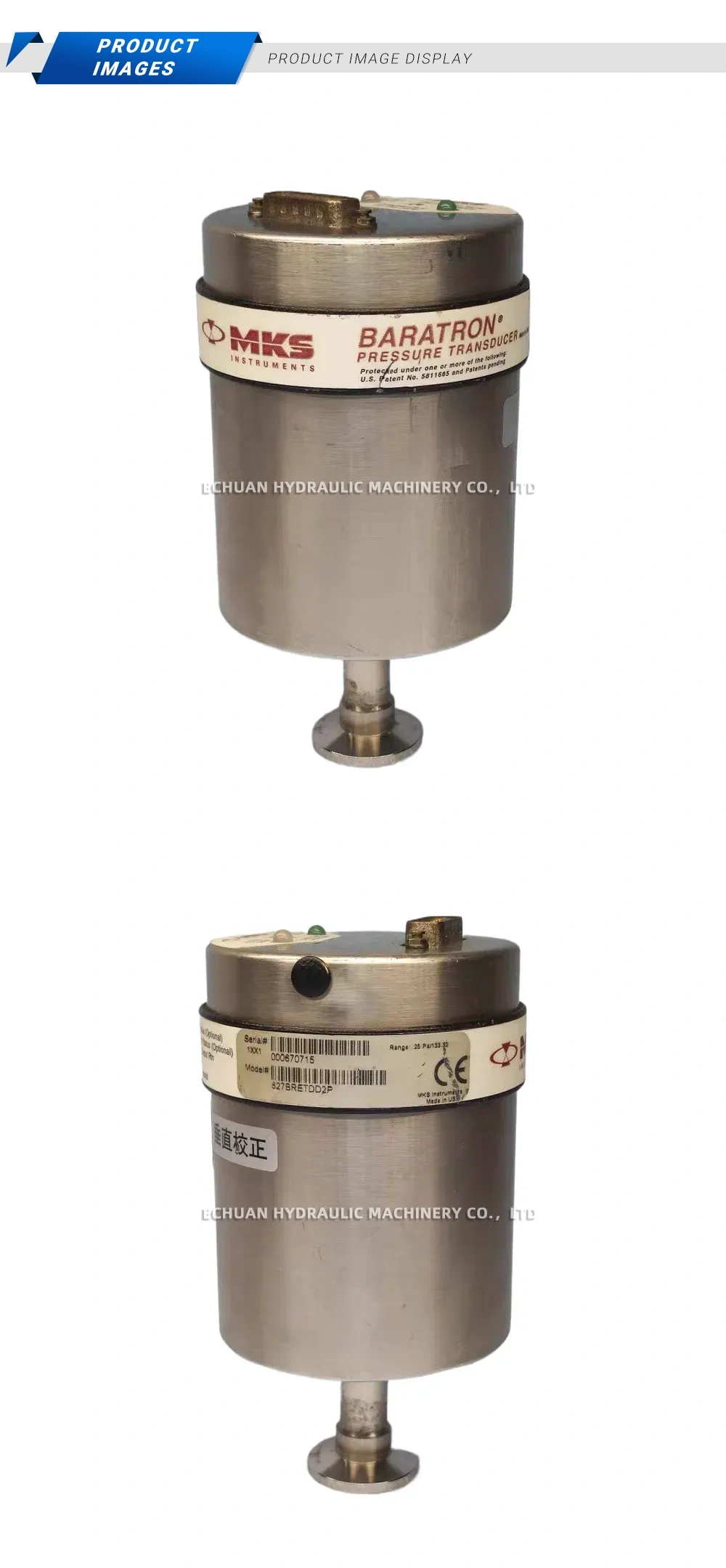 MKS Instruments 627BRET0D2P Baratron Pressure Transducer Description