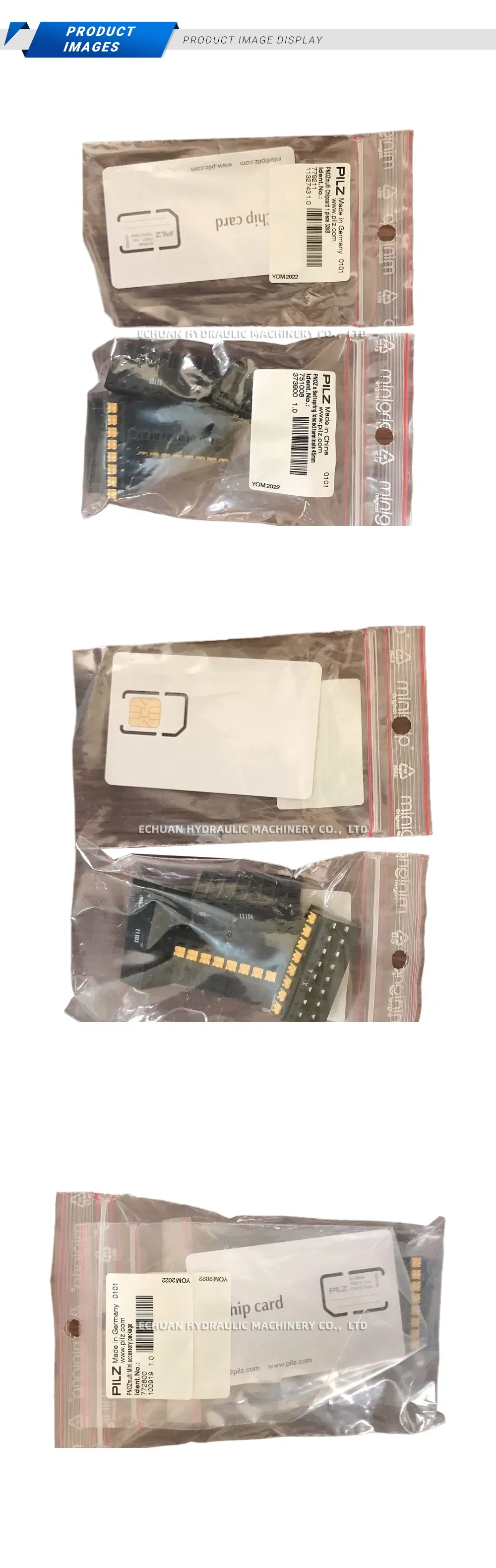 PILZ 100819, 779211, 751008 Safety Controller Accessories (Chip Card & Terminal Set) Description