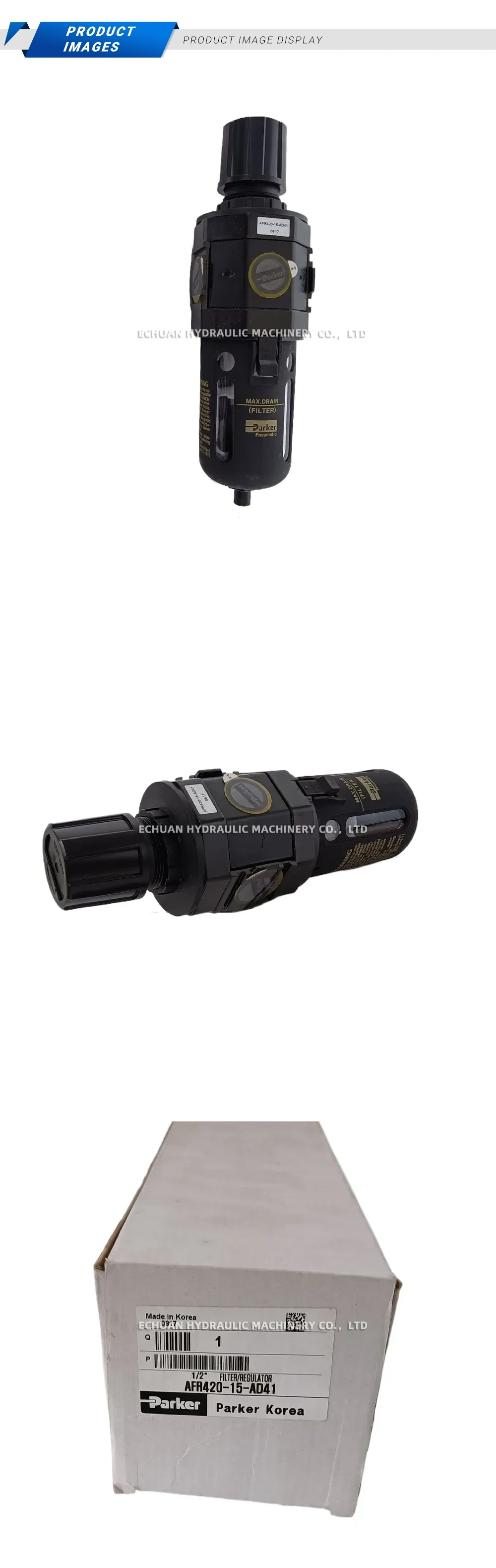 Parker AFR420-15-AD41 Pneumatic Filter Regulator Description