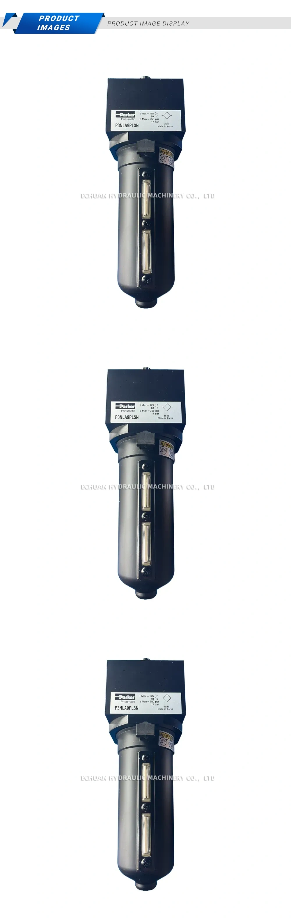 Parker P3NLA9PLSN Pneumatic Filter / Air Preparation Unit Description