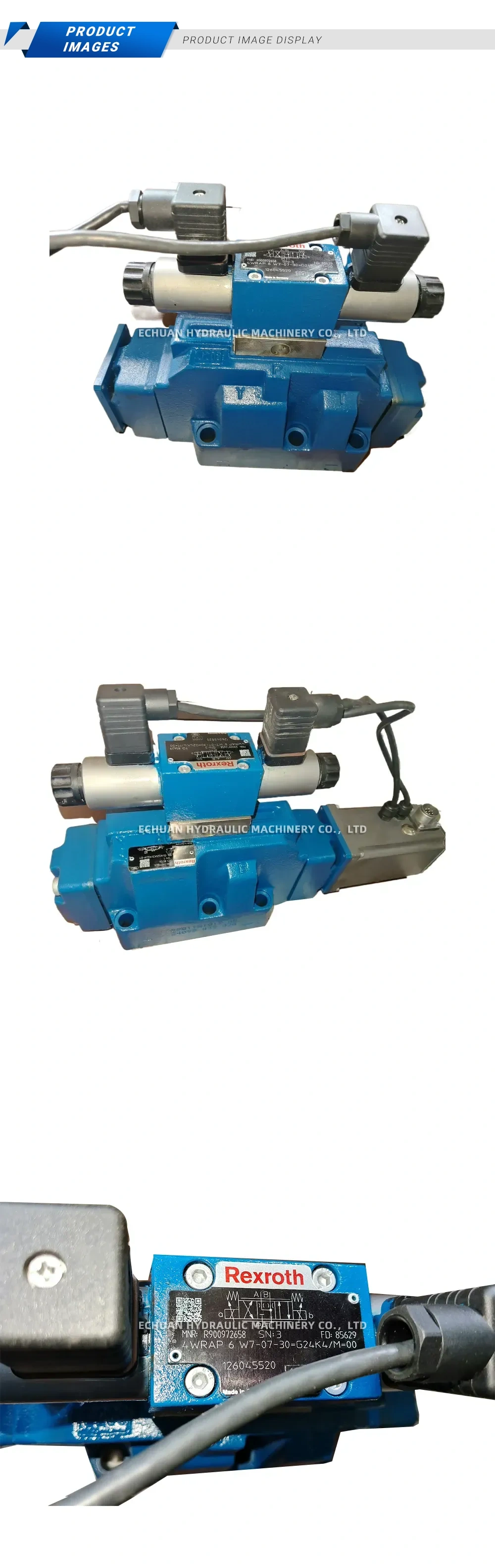 Rexroth 4WRKE 25 W6-350L-35/6EG24K31/A5D3M-871 Hydraulic Proportional Directional Control Valve Description