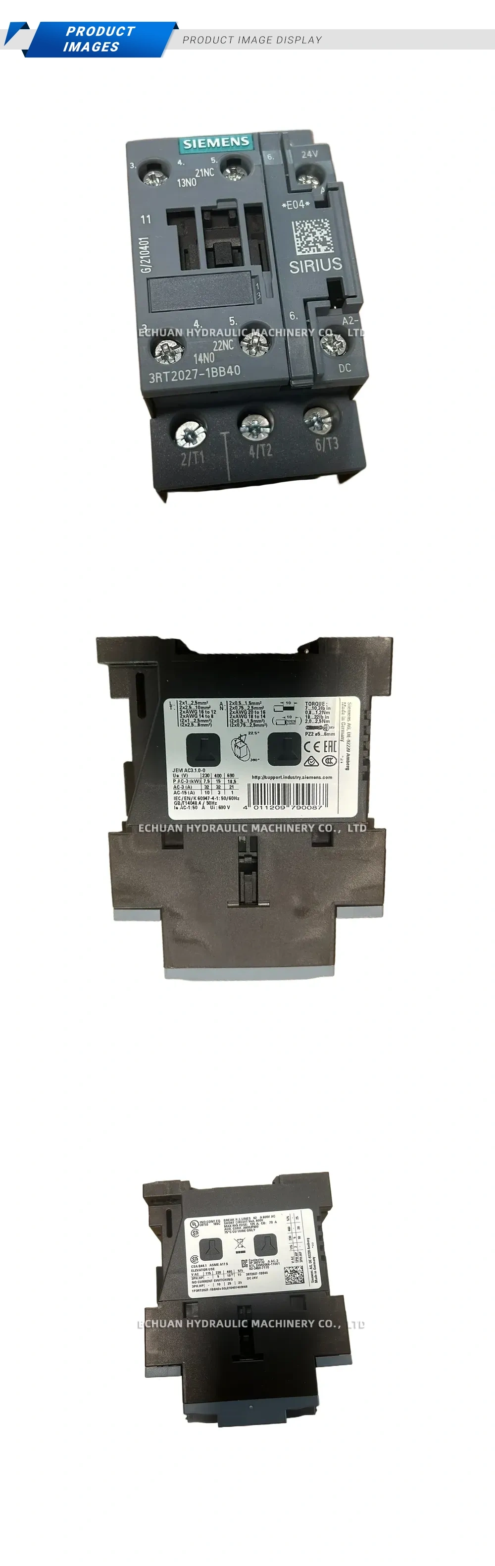Siemens 3RT2027-1BB40 Contactor Description