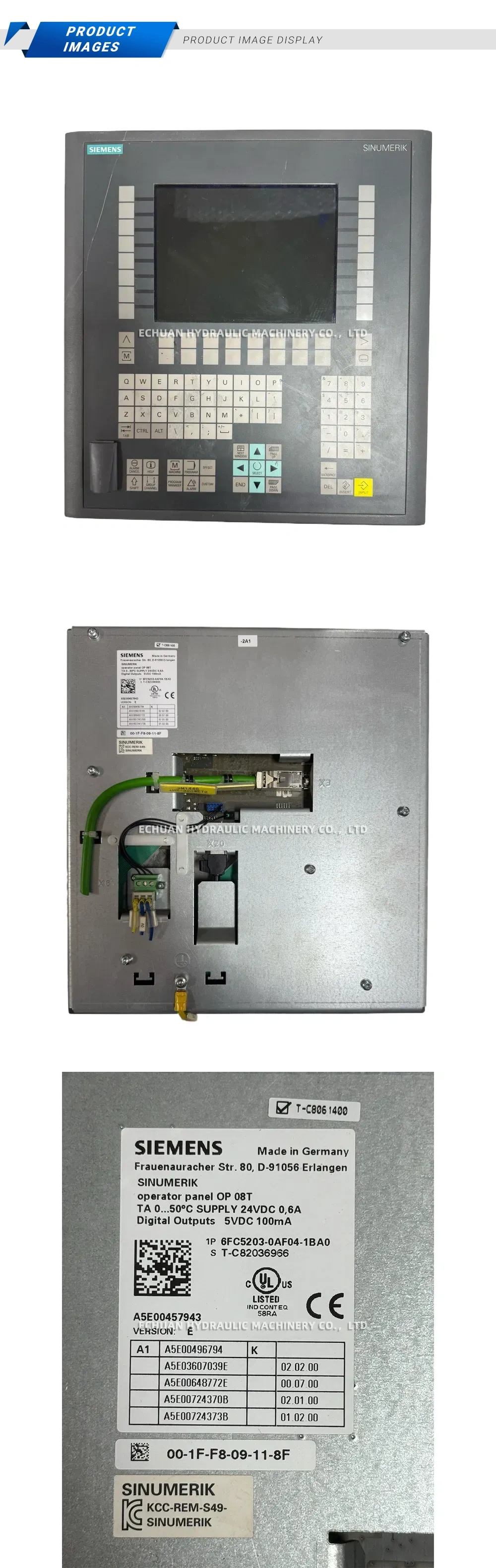 Siemens 6FC5203-0AF04-1BA0 Operator Panel OP 08T Description