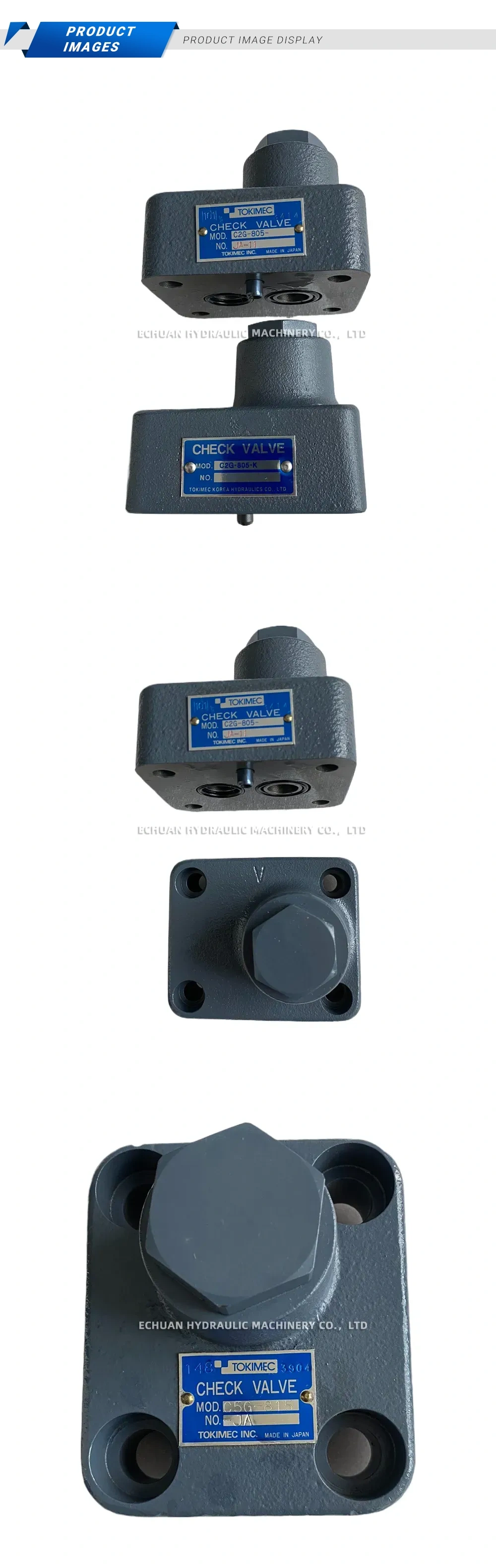 TOKIMEC C2G-805 Hydraulic Check Valve Description