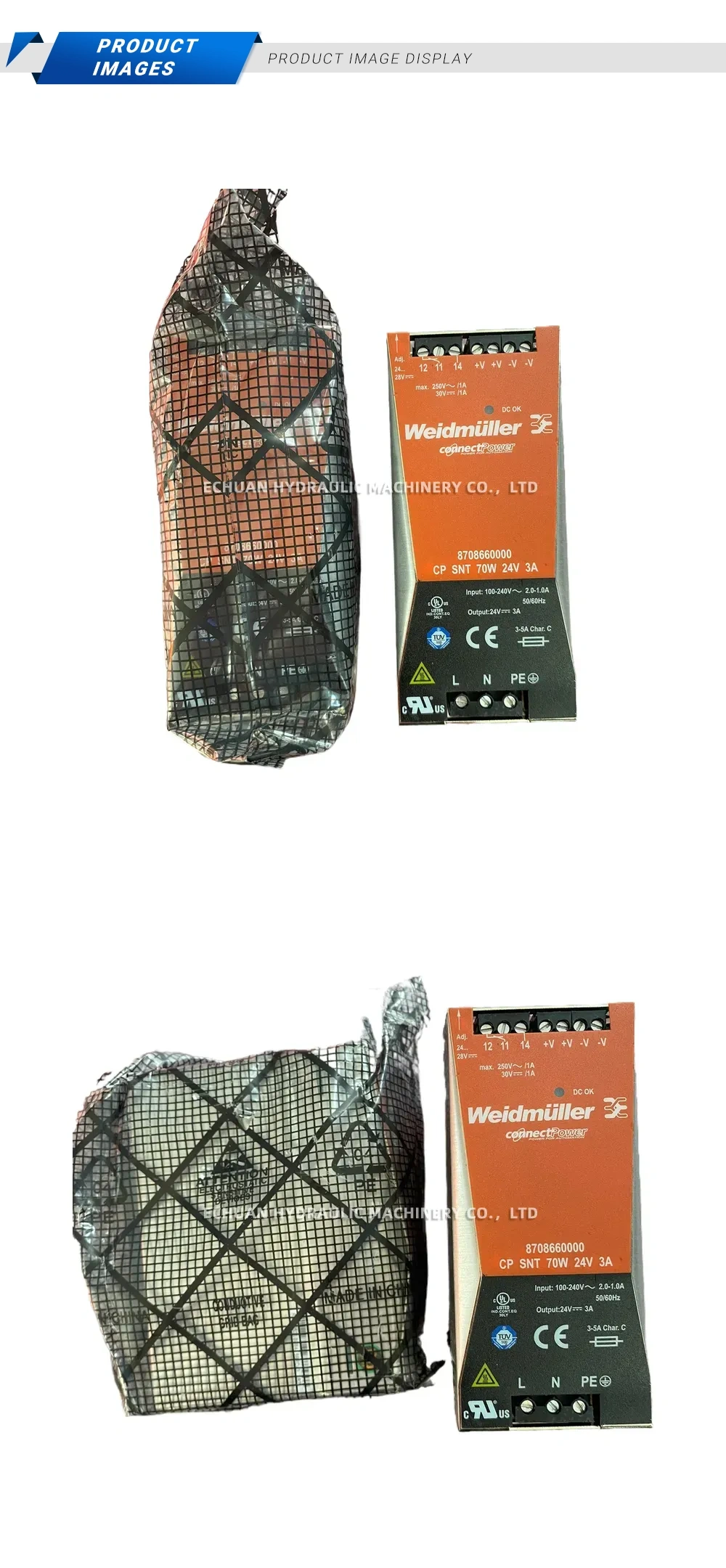 Weidmüller CP SNT 70W 24V 3A DIN Rail Power Supply Description
