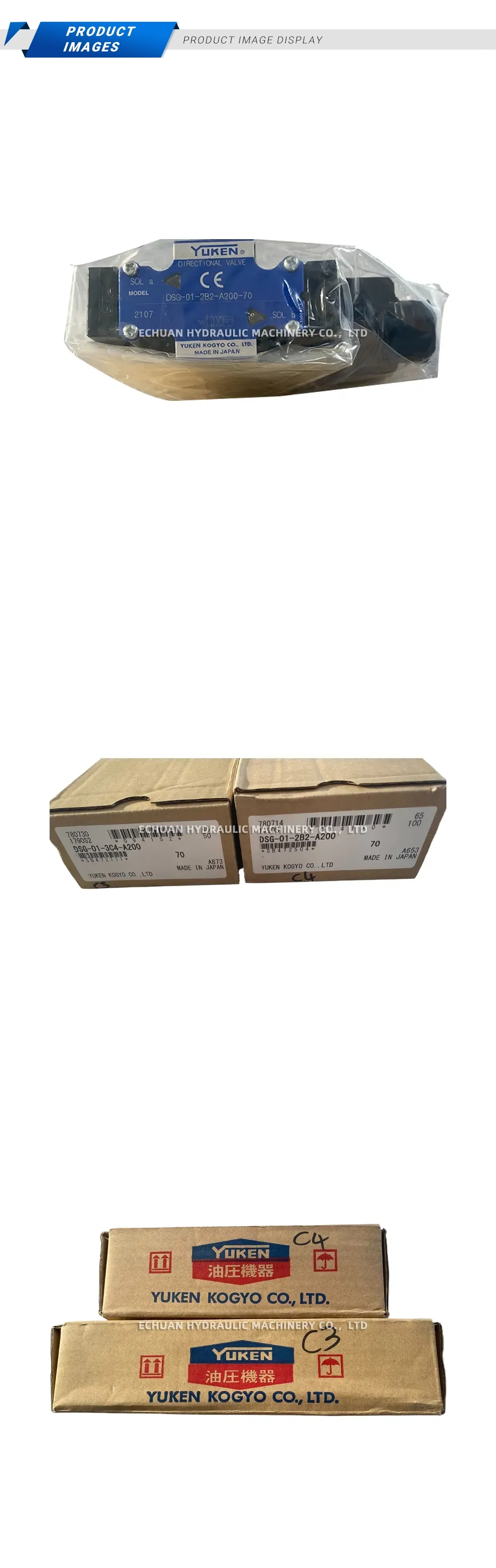 YUKEN DSG-01-2B2-A200-70 Solenoid Operated Directional Valve Description