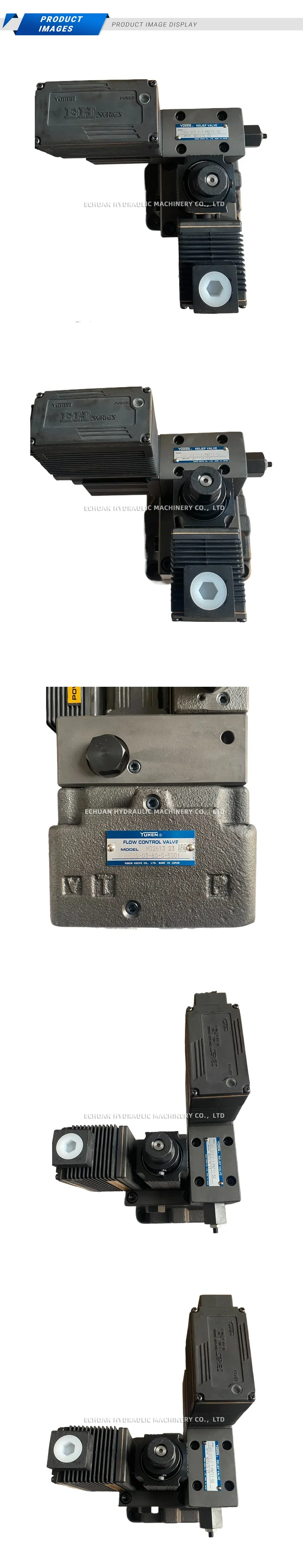 YUKEN EFBG-03-60-C-5001, HDG-01V-C-1-PNT11-50 Hydraulic Proportional Valve (Flow Control and Relief Valve) Description