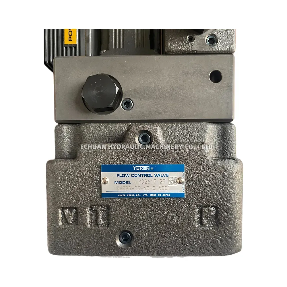 YUKEN EFBG-03-60-C-5001, HDG-01V-C-1-PNT11-50 Hydraulic Proportional Valve (Flow Control and Relief Valve)