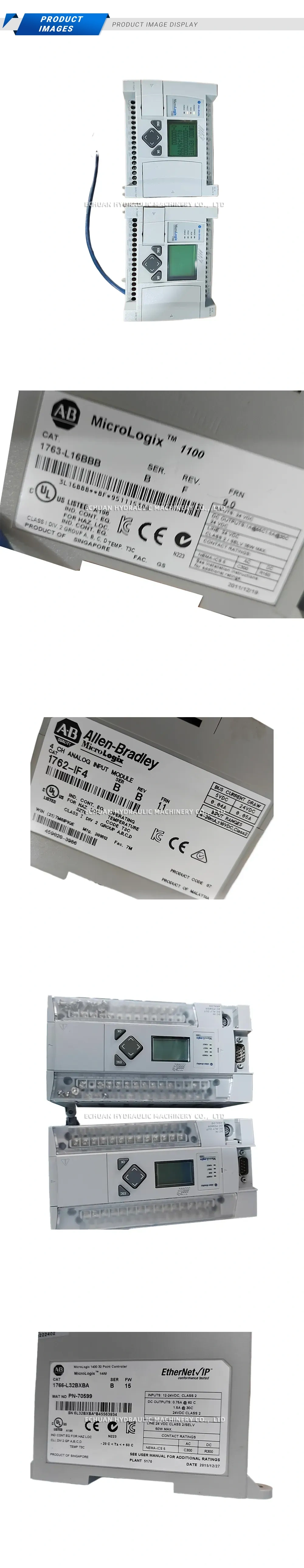 Allen-Bradley 1763-L16BBB / 1762-IF4 / 1766-L32BXBA PLC Controller and Analog Input Module Description
