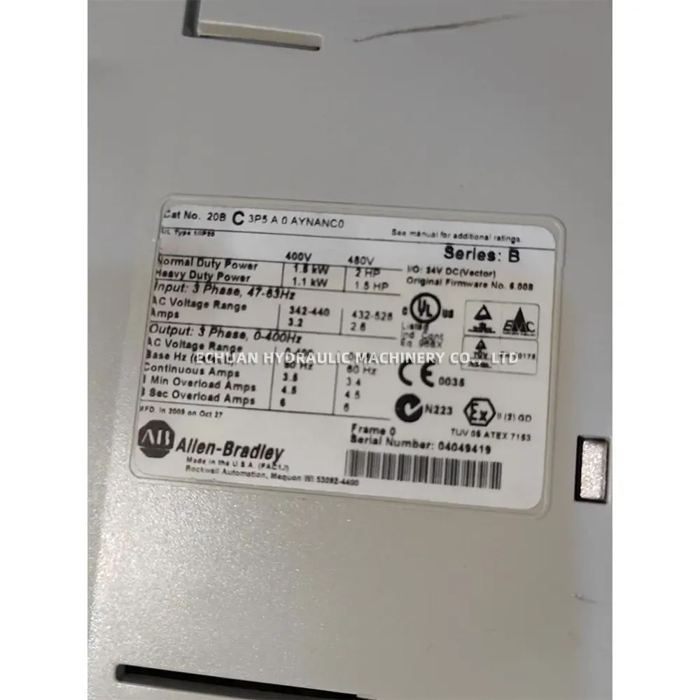 Allen-Bradley 20BC3P5A0AYNANC0 AC Drive