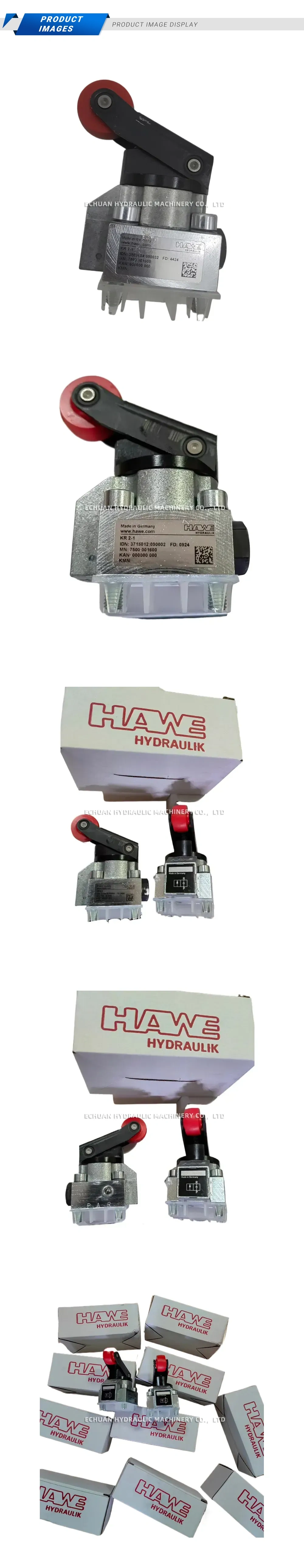 HAWE KR 2-1 Hydraulic Roller Lever Valve Description