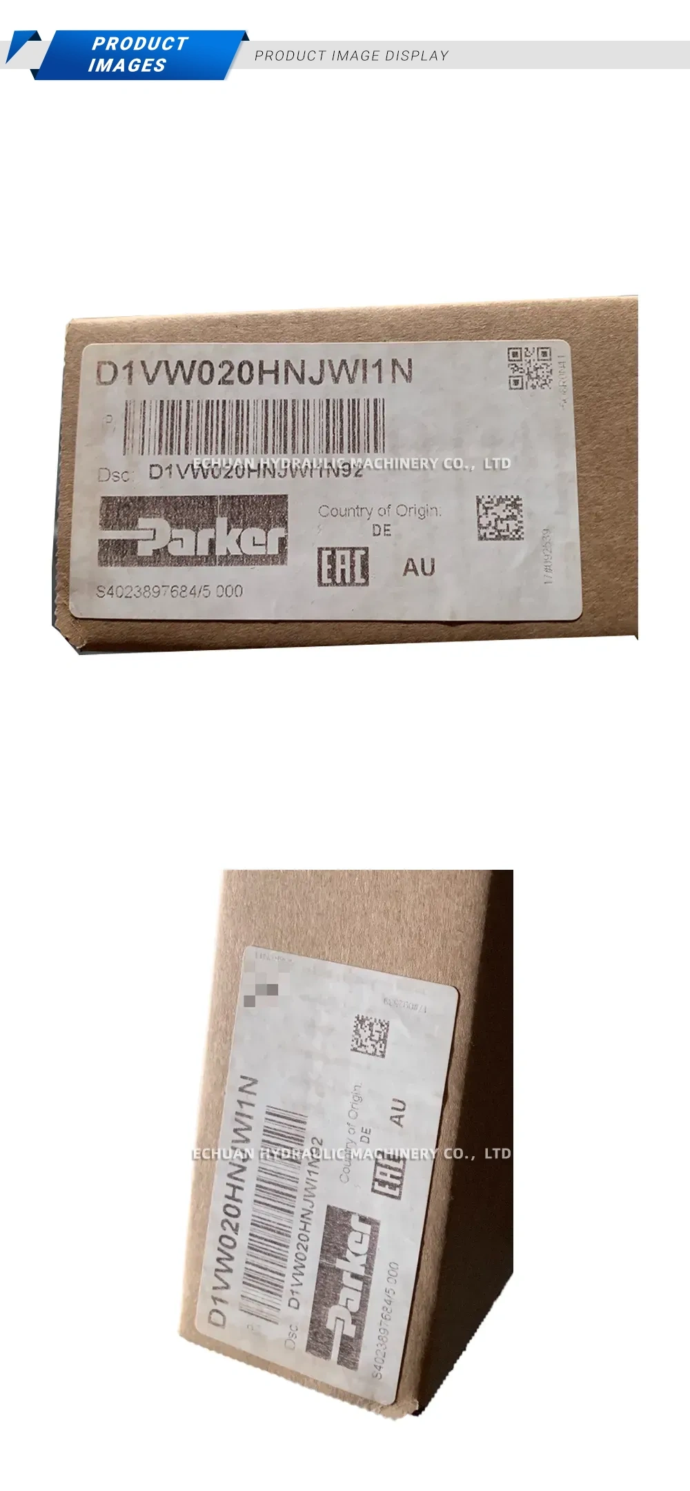 Parker D1VW020HNJWI1N Solenoid Operated Directional Control Valve Description