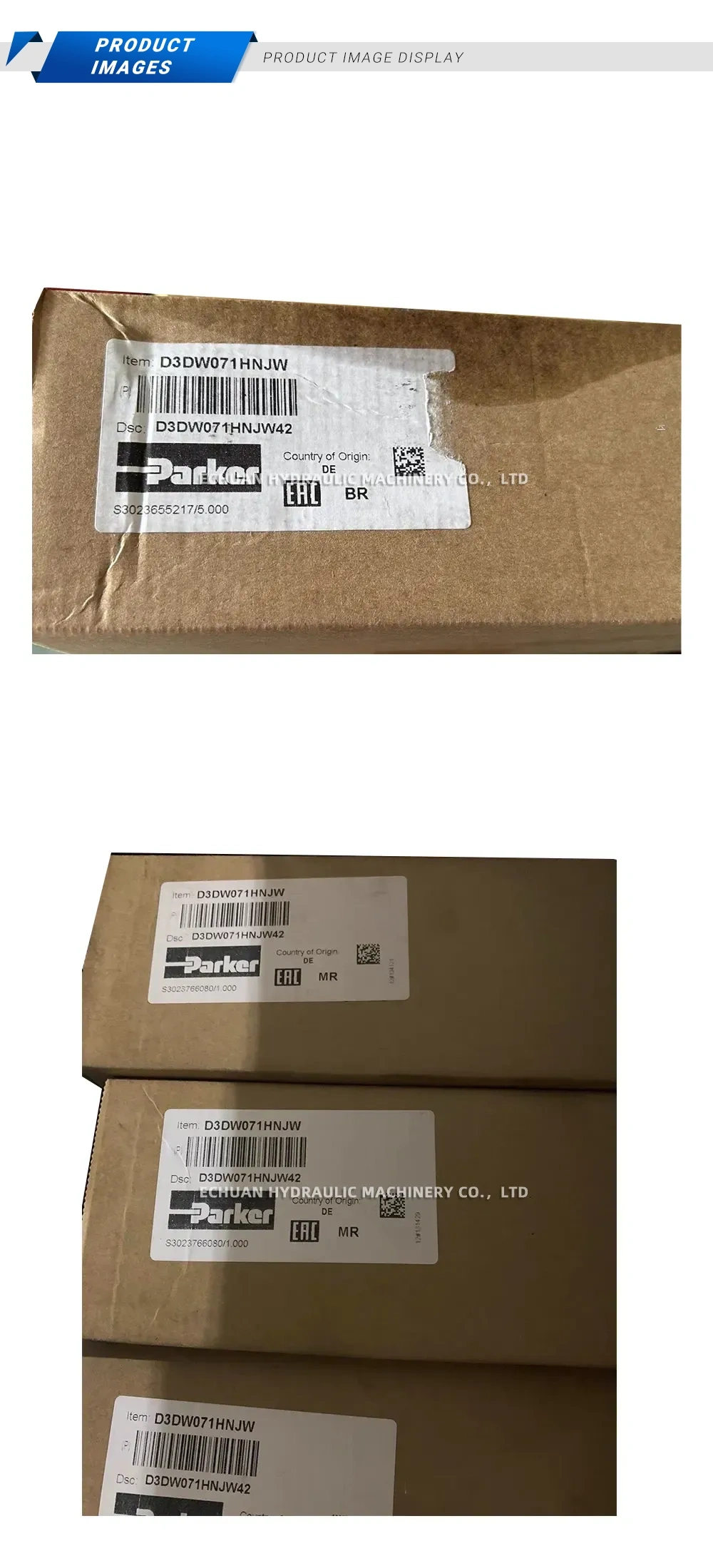 Parker D3DW071HNJW Directional Control Valve Description