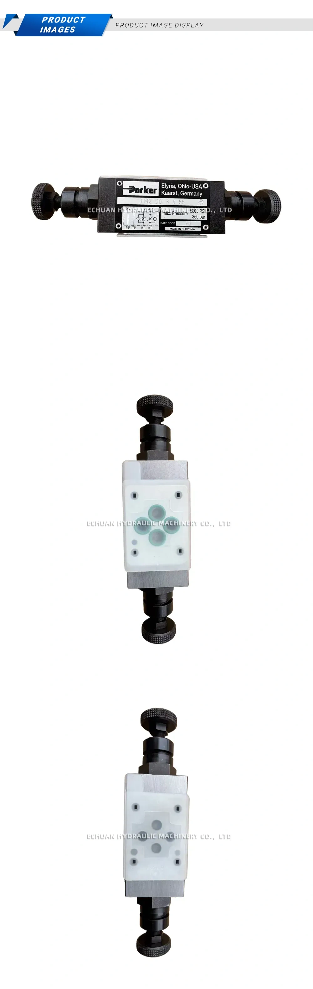 Parker FM2 DD K V 55 Hydraulic Flow Control Valve Description