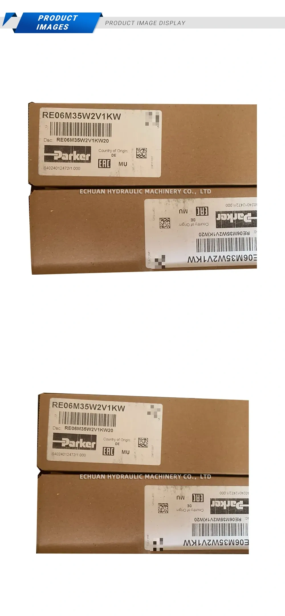 Parker RE06M35W2V1KW Proportional Pressure Reducing Valve Description