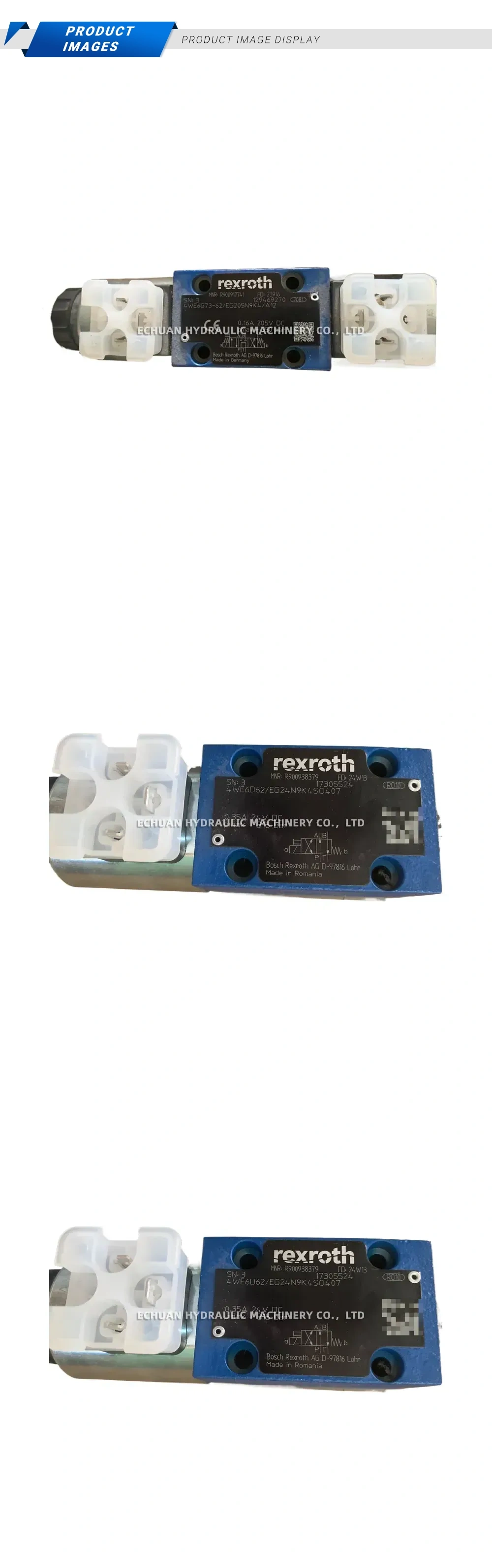 Rexroth 4WE6D62/EG24N9K4.SO407 Hydraulic Solenoid Directional Control Valve Description