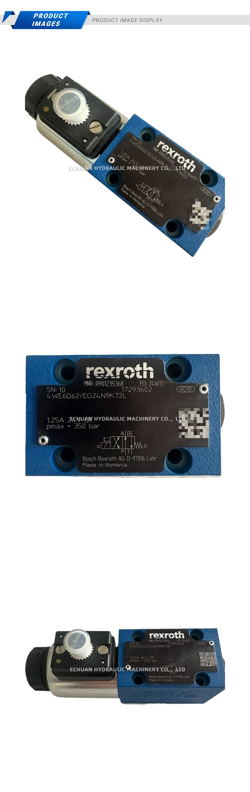 Rexroth 4WE6D62/EG24N9K72L Hydraulic Directional Control Valve Description