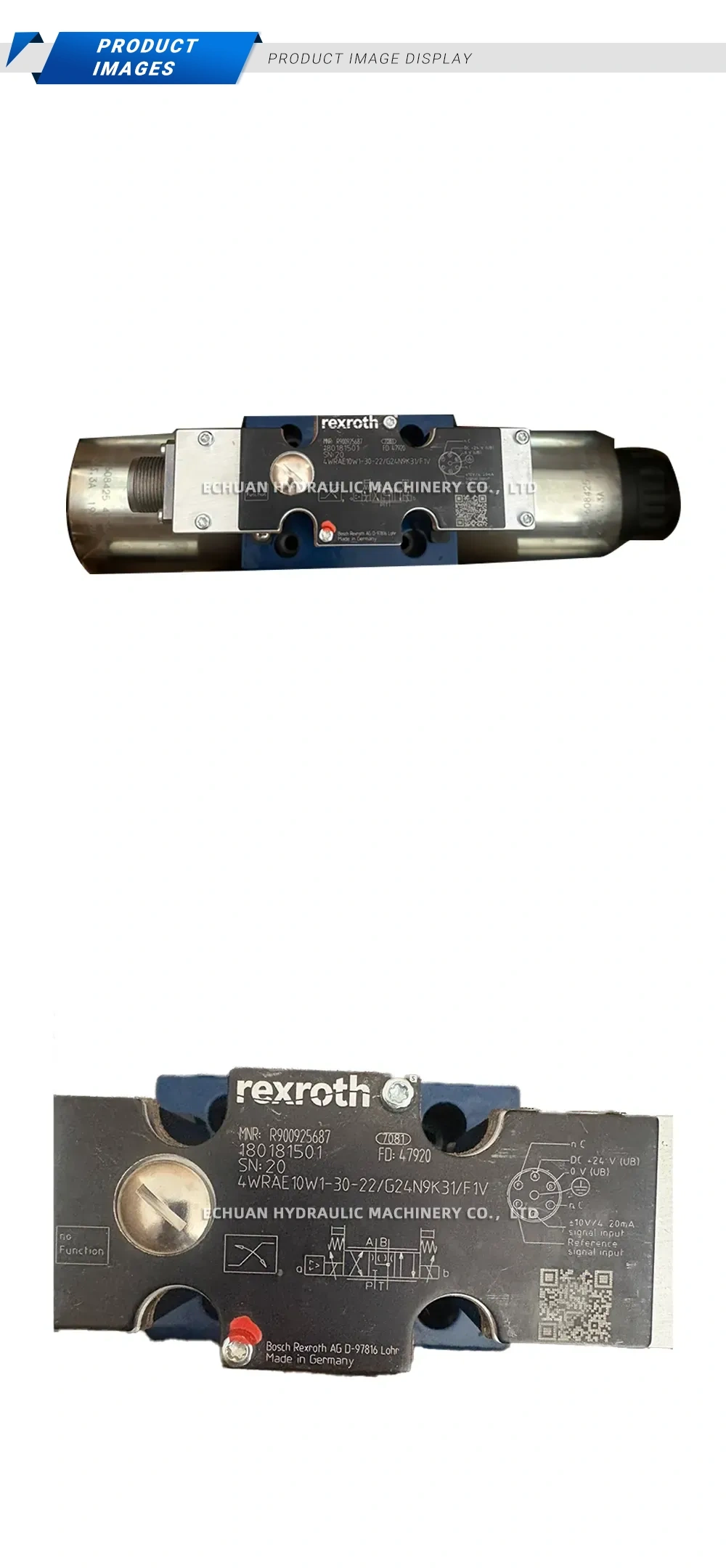 Rexroth 4WRAE 10W1-30-22/G24N9K31/F1V Proportional Directional Control Valve Description