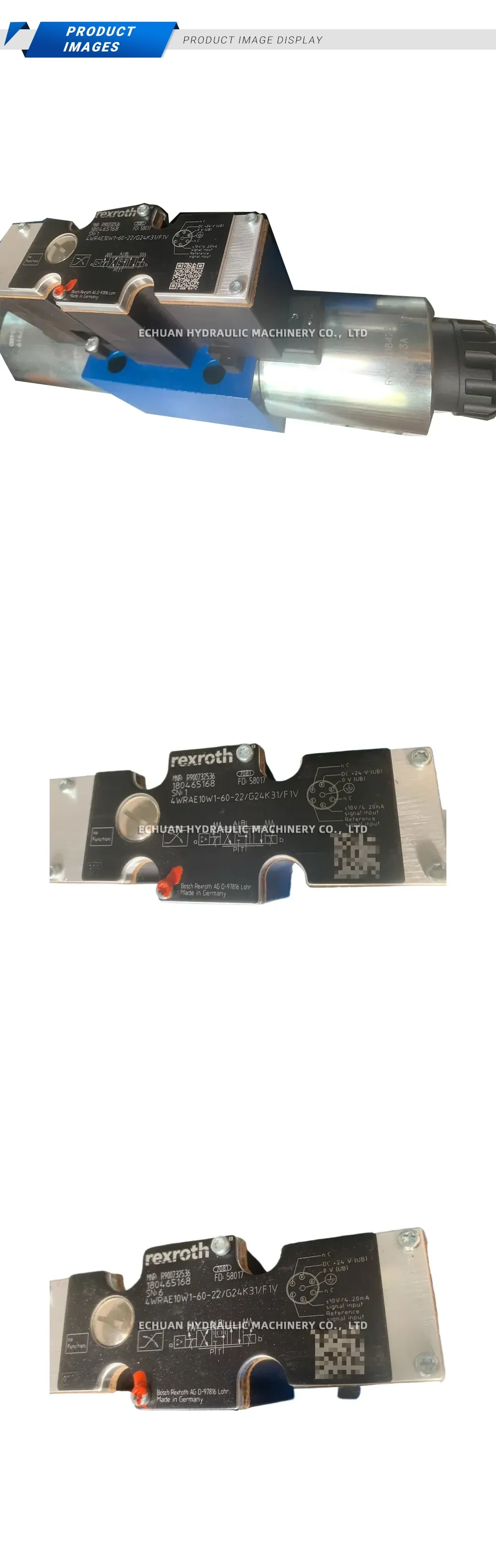 Rexroth 4WR(A)E10W1-60-22/G24K31/F1V Proportional Directional Control Valve Description