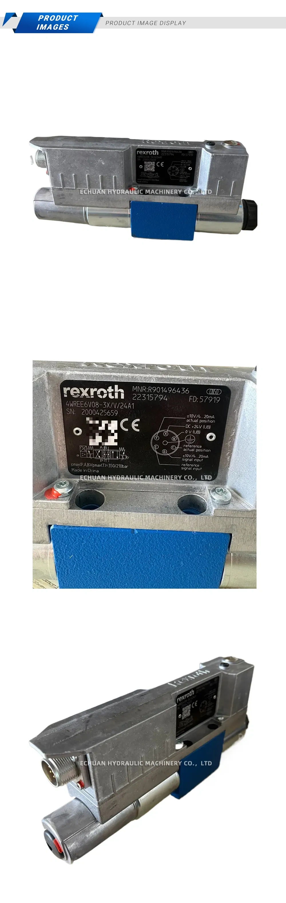 Rexroth 4WREE6V08-3X/V/24A1 Proportional Directional Control Valve Description