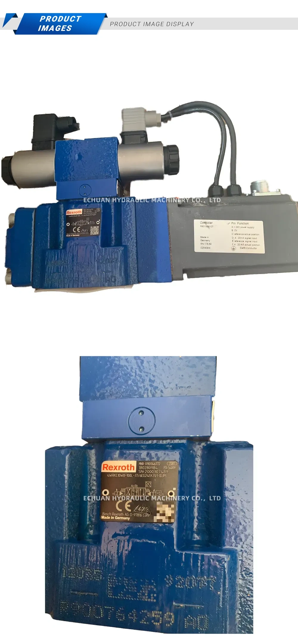 Rexroth 4WRKE10W8-100L-37/6EG24EK31/F1D3M Proportional Directional Control Valve Description