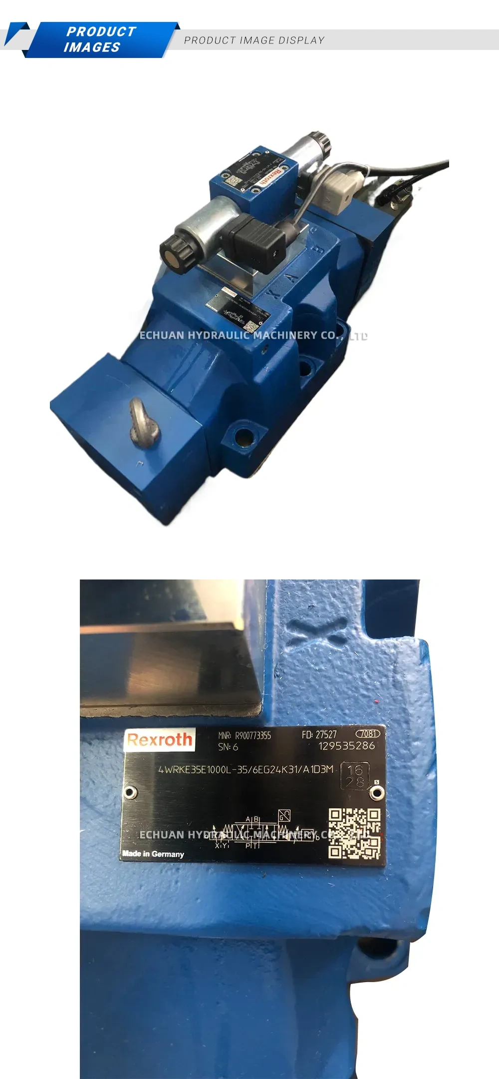 Rexroth 4WRKE35E1000L-35/6EG24K31/A1D3M Proportional Directional Control Valve Description
