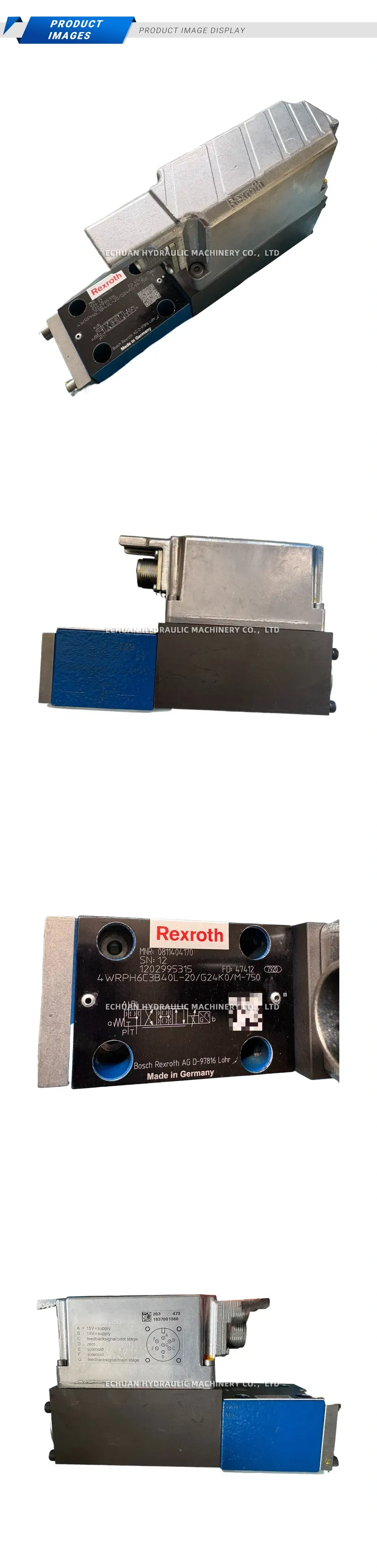 Rexroth 4WRPH6C3B40L-20/G24K0/M-750 Hydraulic Directional Control Valve Description