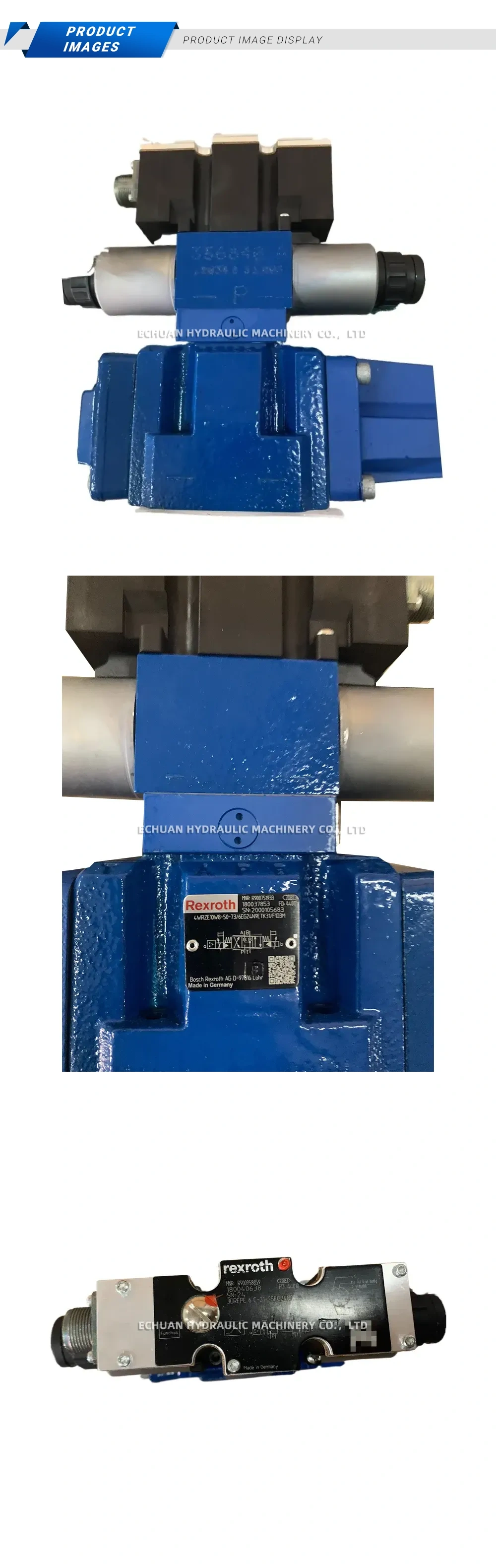 Rexroth 4WRZE 10 W8-50-73/6EG24N9ETK31/F1D3M Hydraulic Proportional Directional Control Valve Description
