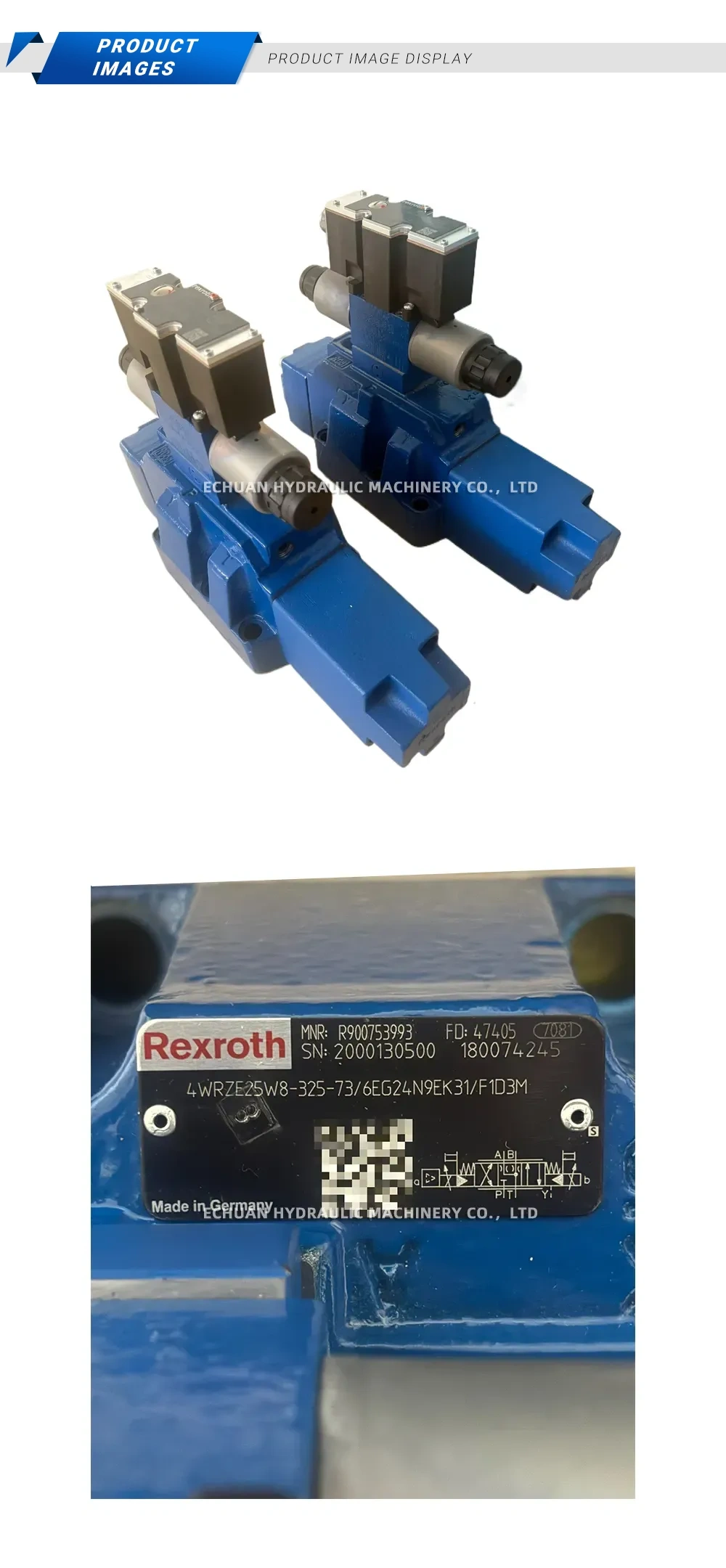 Rexroth 4WRZE25W8-325-73/6EG24N9EK31/F1D3M Proportional Directional Control Valve Description