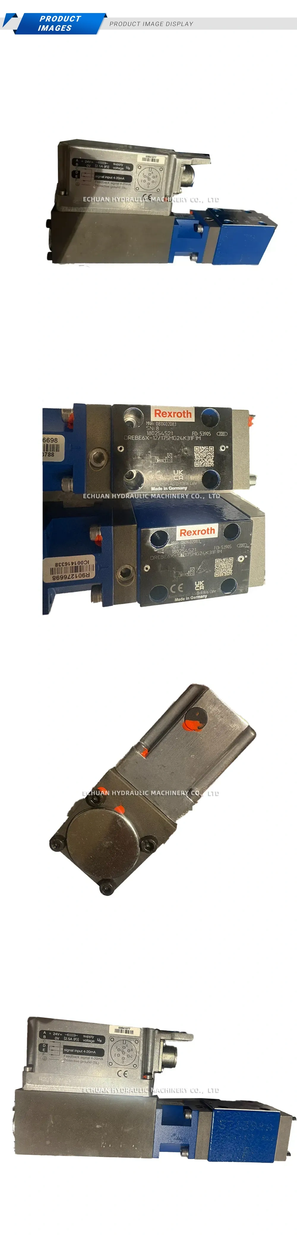 Rexroth DBEE6A-5X/315YG24K31M Proportional Pressure Relief Valve with Integrated Electronics Description