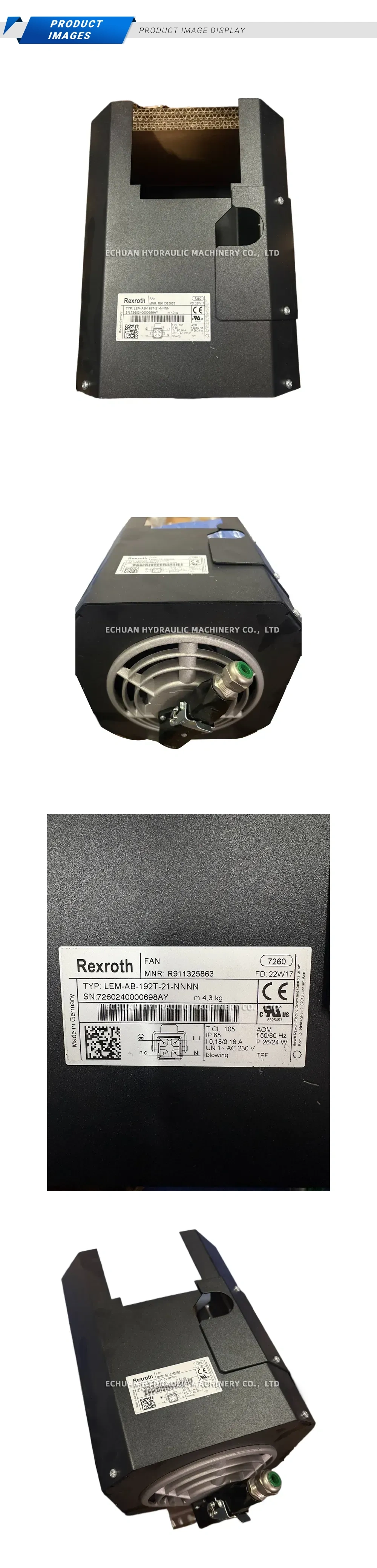 Rexroth LEM-AB-192T-21-NNNN Industrial Fan Description